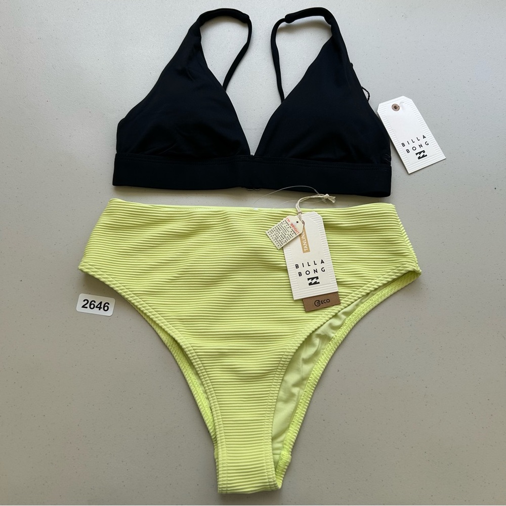 Billabong Black and Yellow Bikini